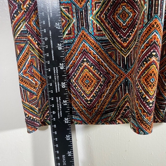 Bobeau Womens Pants Size Medium geometric stretch pull on Wide Leg fall autumn - Picture 5 of 10